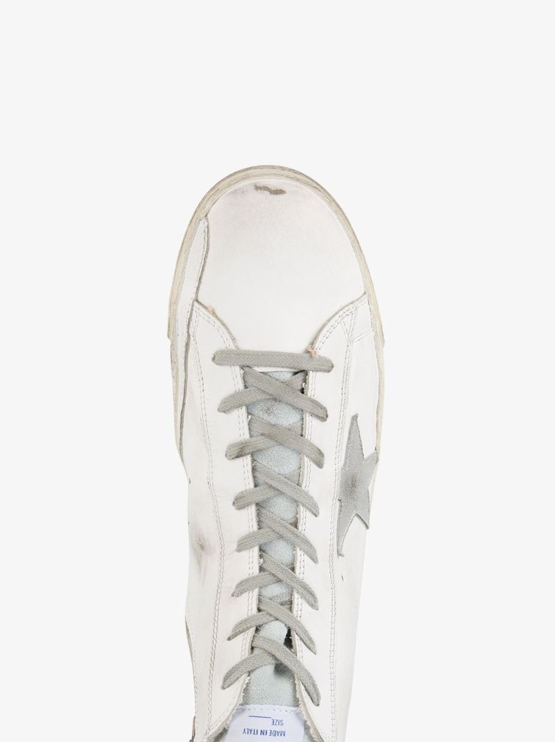 White Francy High Top Leather Sneakers