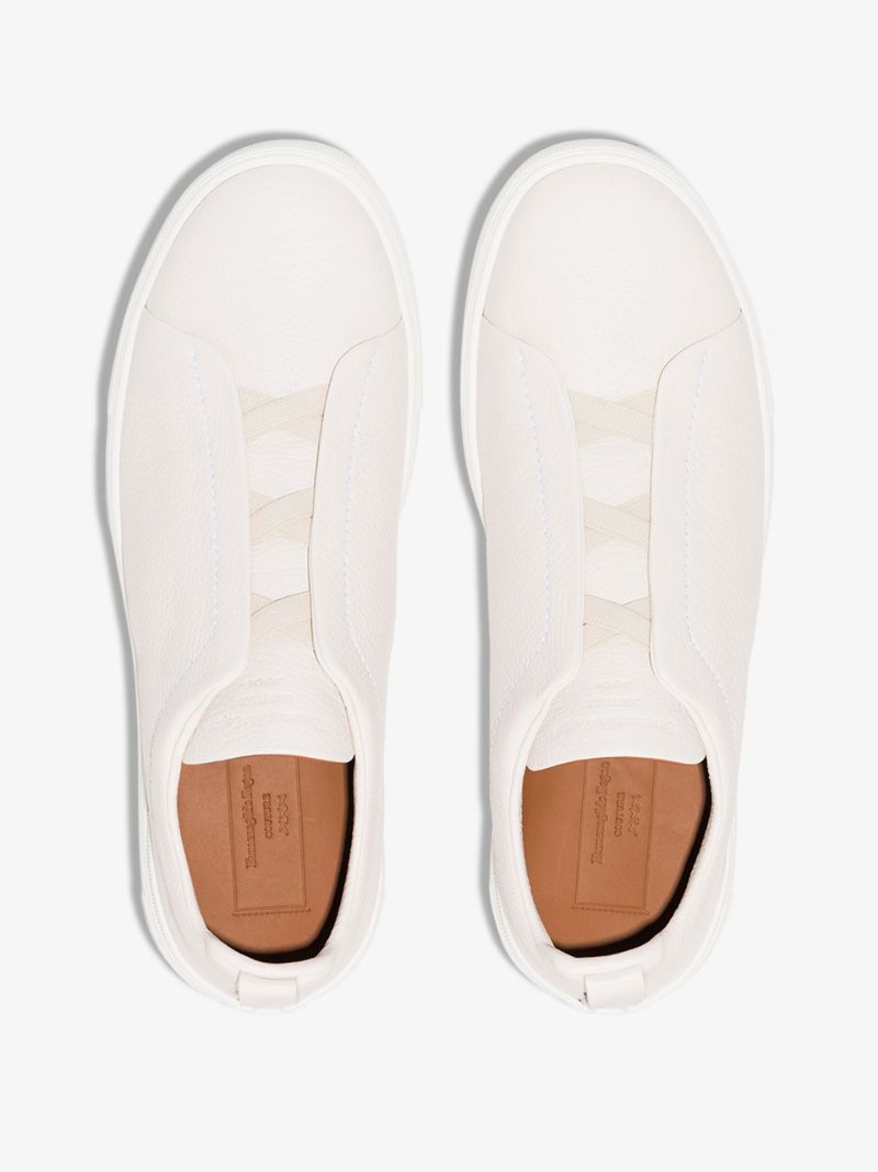 Black Deer Trip Stitch Leather Sneakers