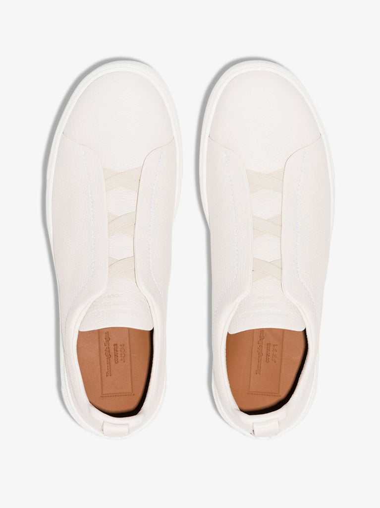 Black Deer Trip Stitch Leather Sneakers