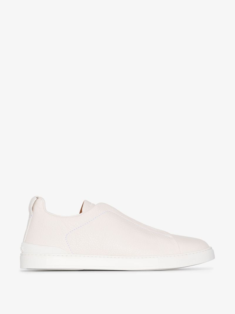 Black Deer Trip Stitch Leather Sneakers