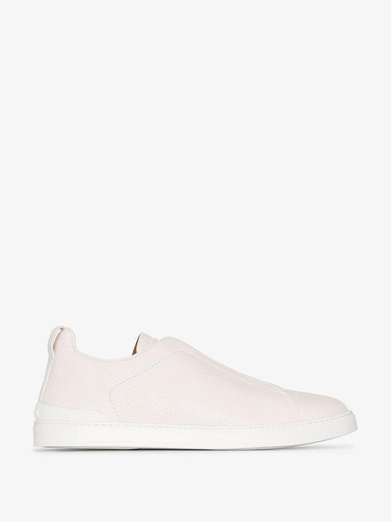 Black Deer Trip Stitch Leather Sneakers