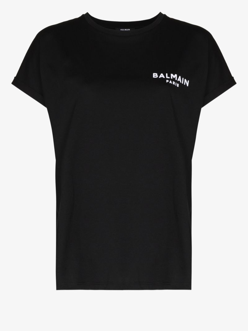 Flocked Logo Cotton T-shirt