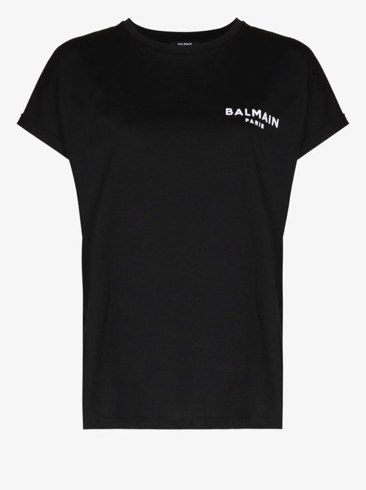 Flocked Logo Cotton T-shirt