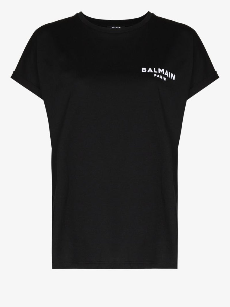 Flocked Logo Cotton T-shirt