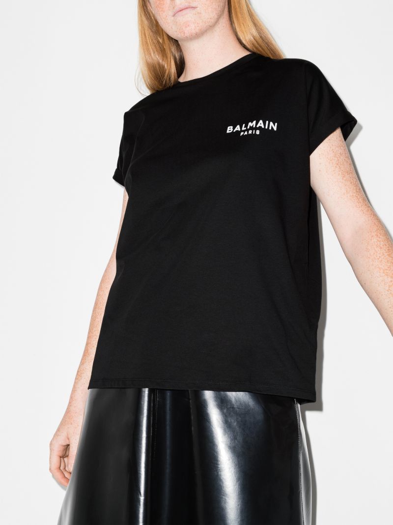 Flocked Logo Cotton T-shirt