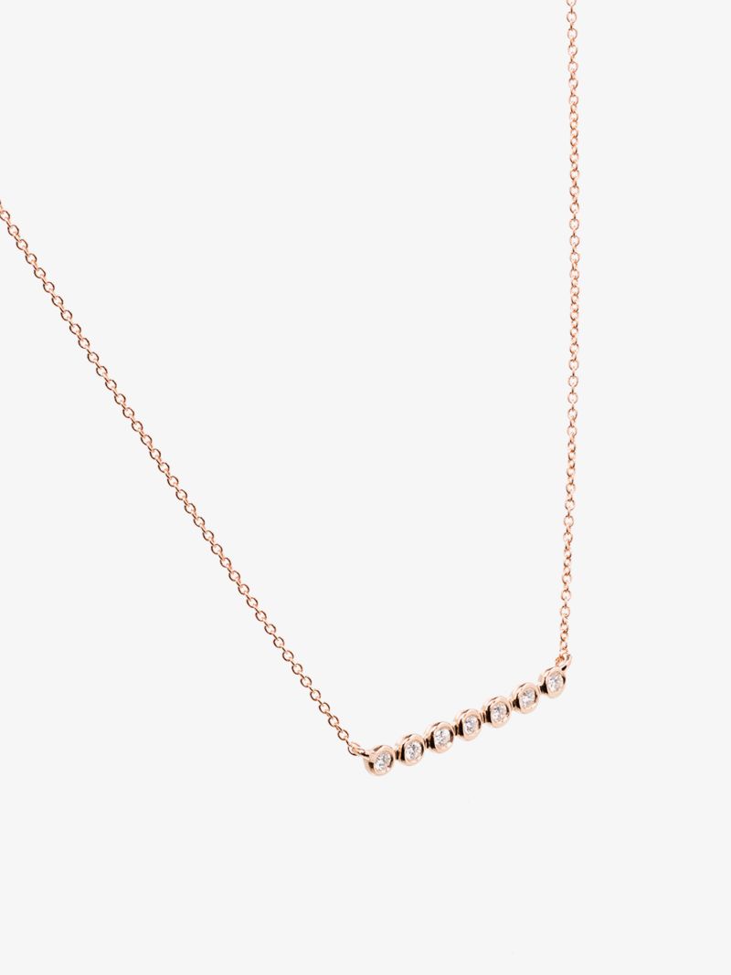 14k Rose Gold Lulu Jack Bar Diamond Necklace