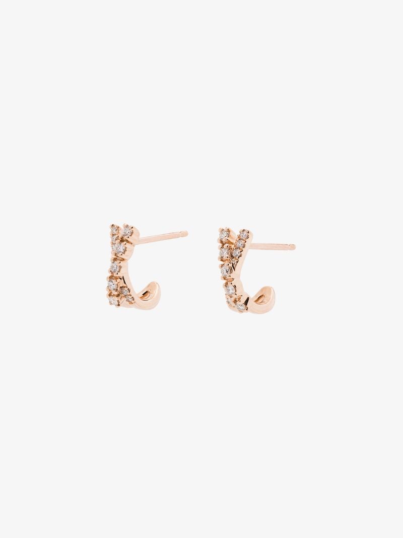 14k Rose Gold Ava Bea Crossover Diamond Earrings