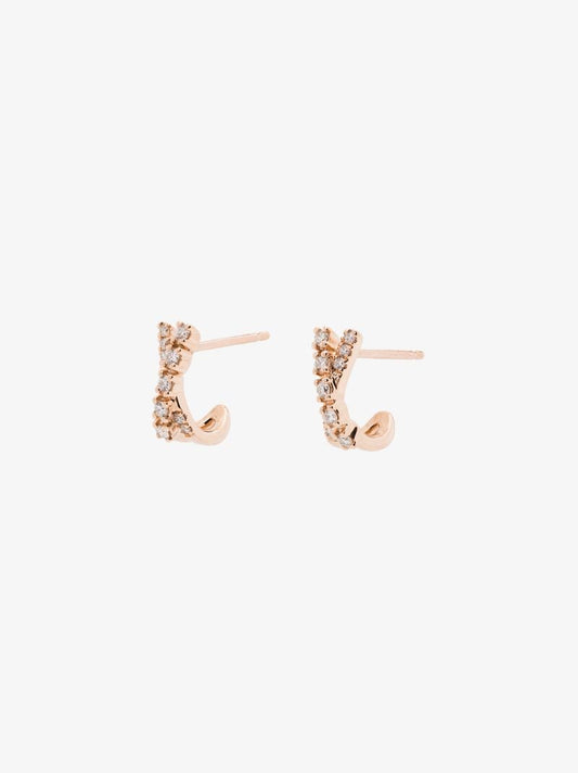 14k Rose Gold Ava Bea Crossover Diamond Earrings