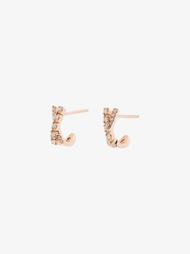 14k Rose Gold Ava Bea Crossover Diamond Earrings