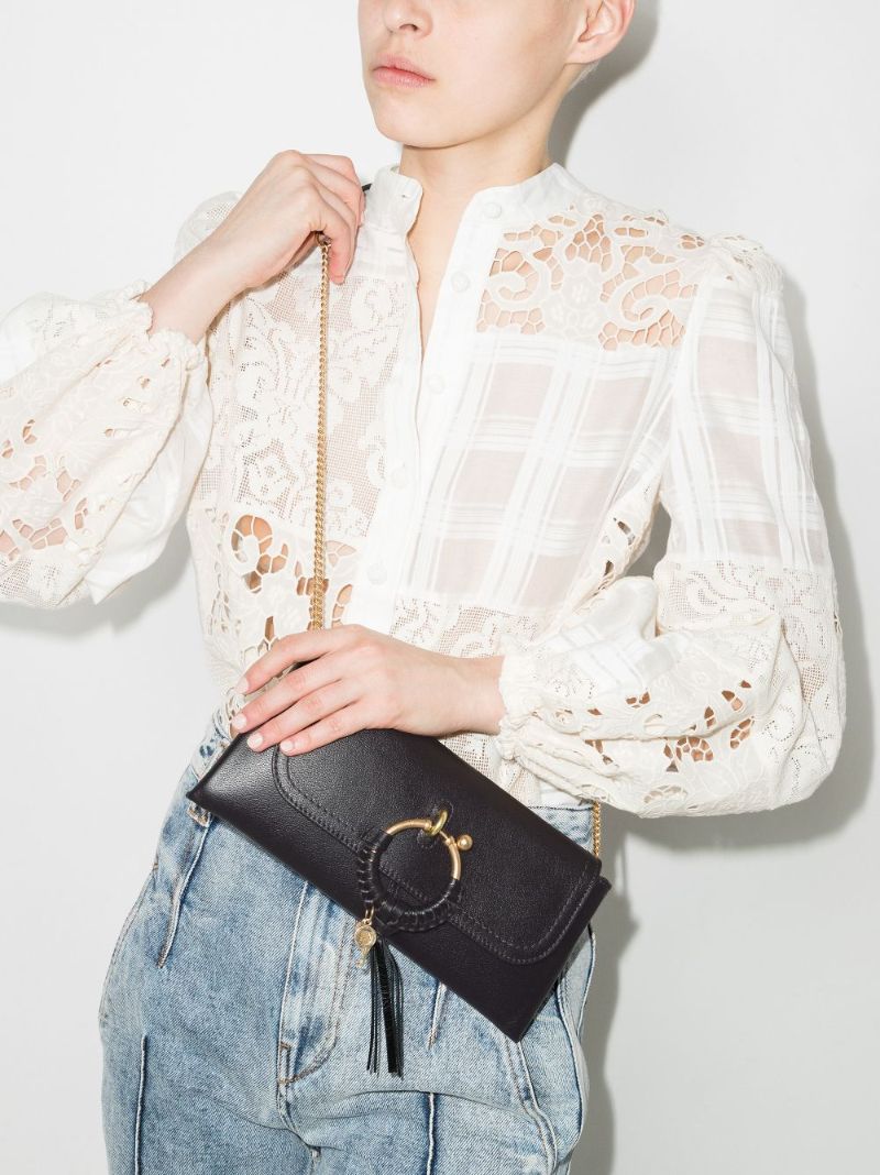 Black Joan Baguette Cross Body Bag