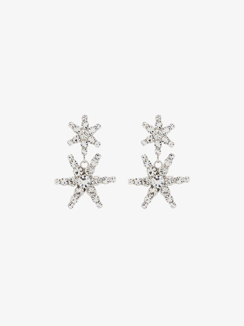 Silver Tone Pluto Crystal Earrings