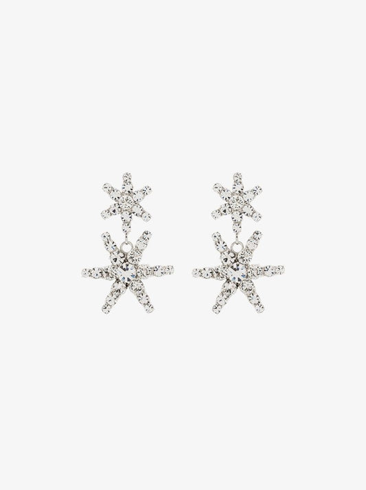 Silver Tone Pluto Crystal Earrings