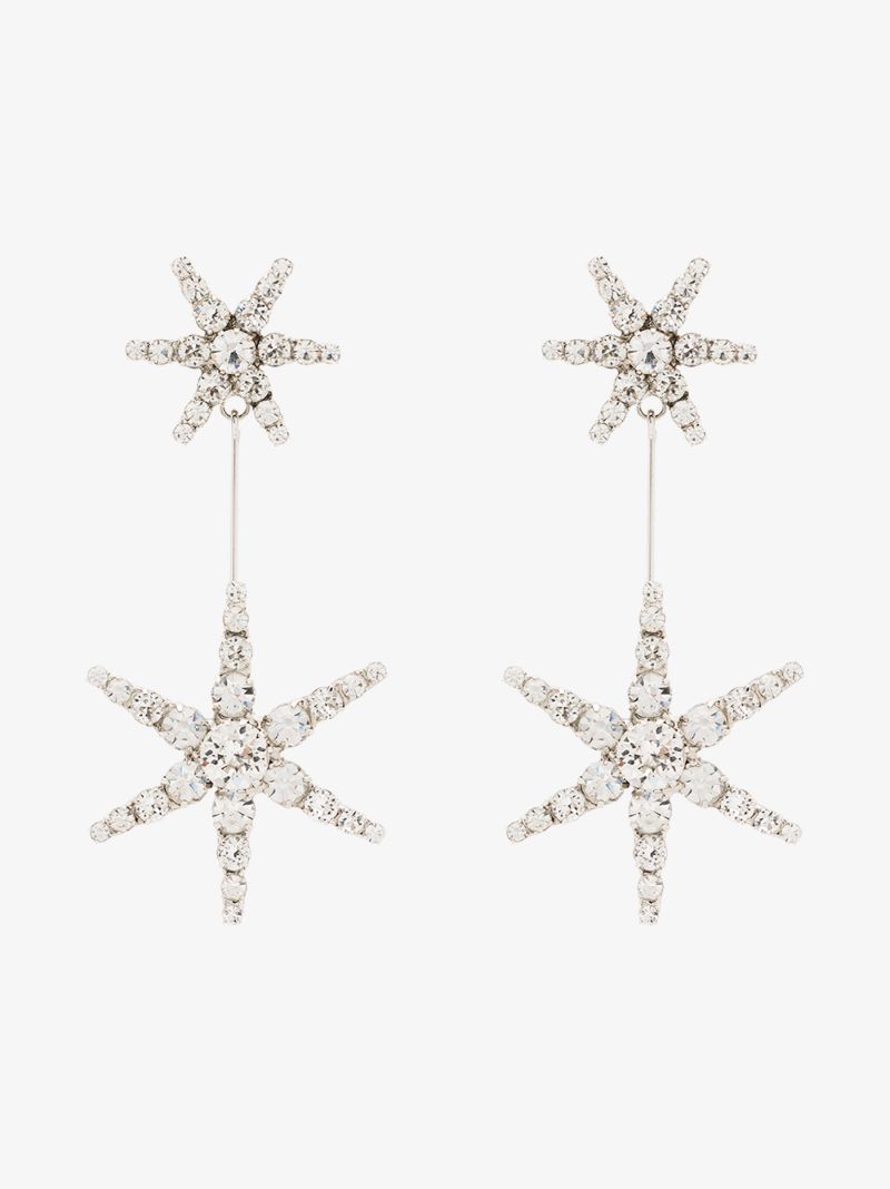 Silver Tone Estee Crystal Earrings