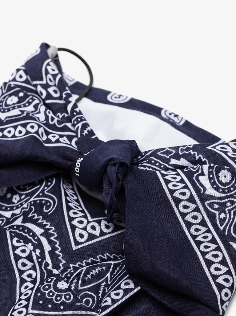Blue Bandana Print Face Mask