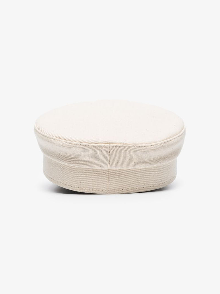 Neutral Embellished Cotton Baker Boy Hat