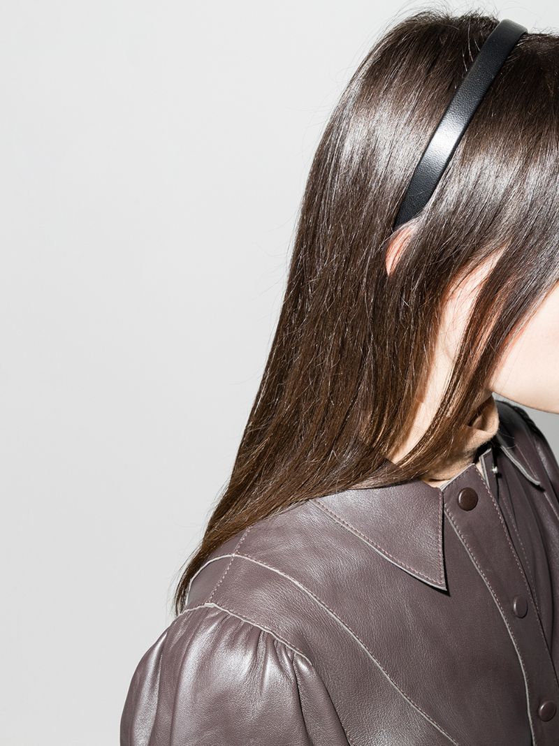 Black Leon Leather Headband