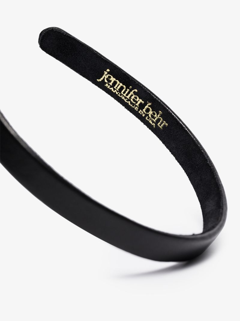 Black Leon Leather Headband