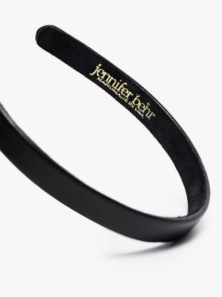 Black Leon Leather Headband