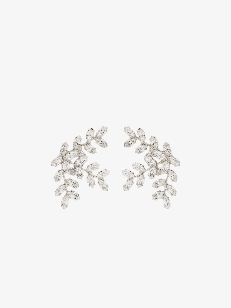Silver Tone Viniette Crystal Earrings