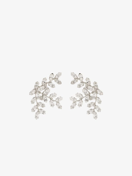 Silver Tone Viniette Crystal Earrings