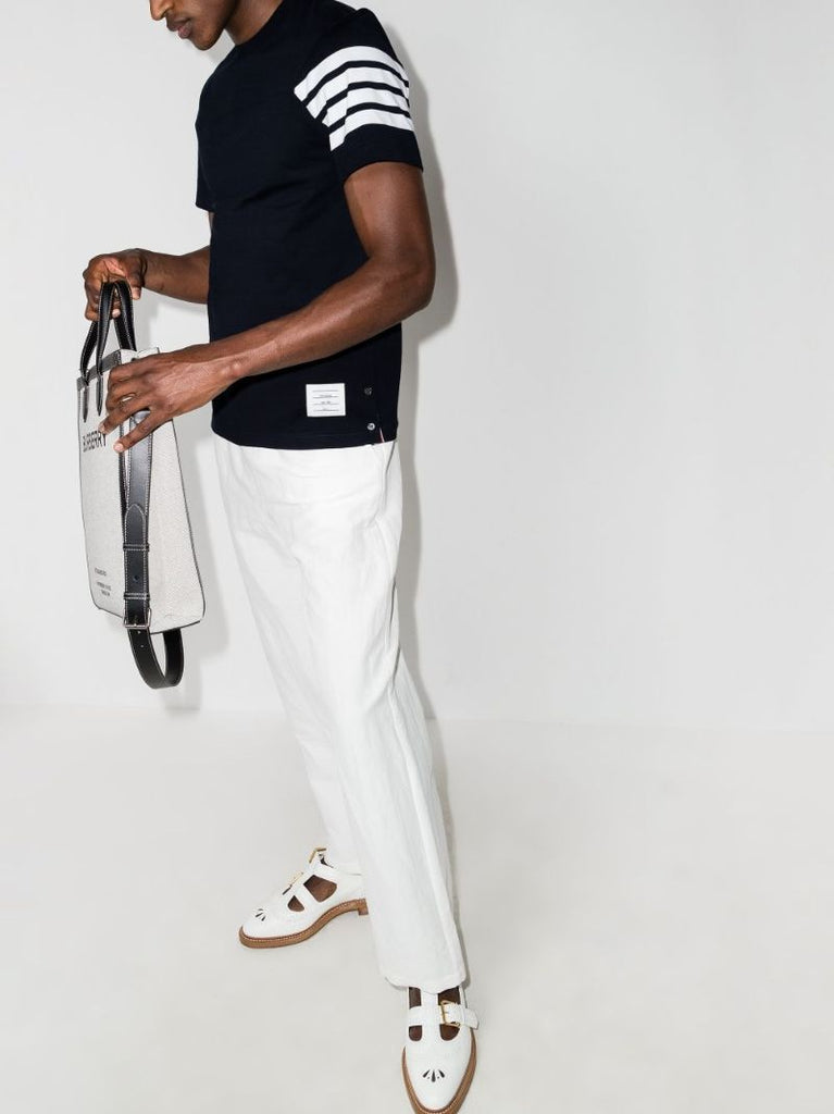 4-bar Stripe Cotton T-shirt