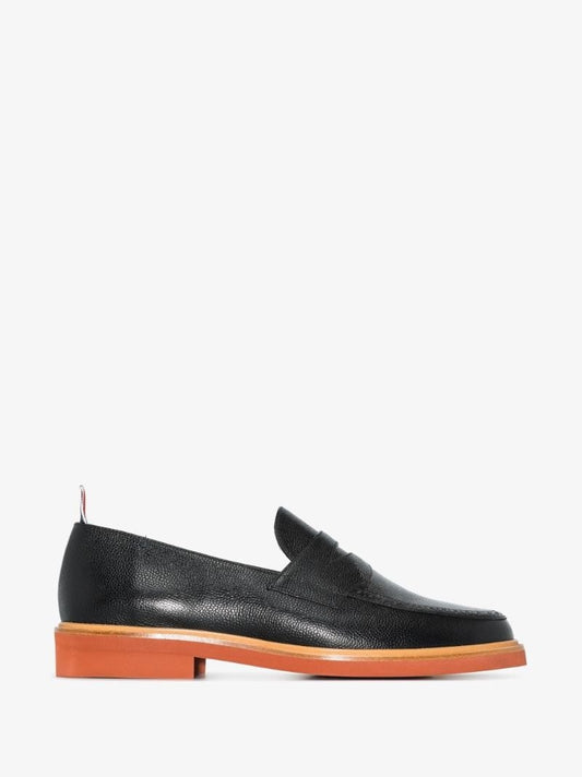 Black Grain Leather Penny Loafers