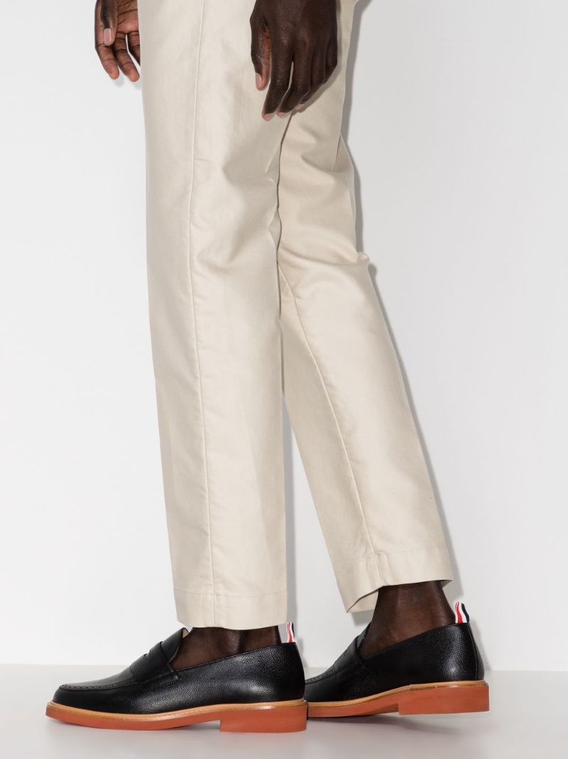 Black Grain Leather Penny Loafers