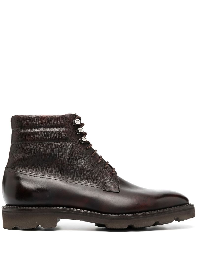 Brown Alder Lace-up Leather Boots