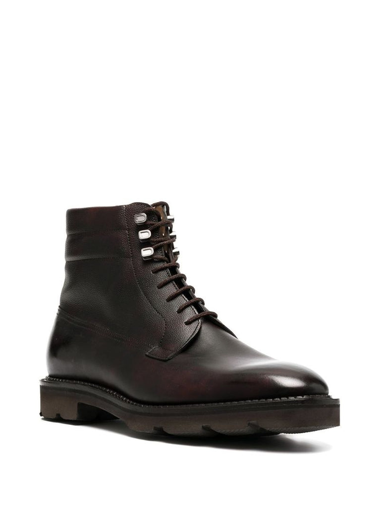 Brown Alder Lace-up Leather Boots
