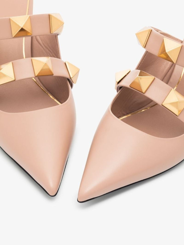 Neutral 65 Roman Stud Leather Mules