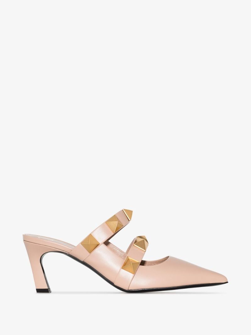 Neutral 65 Roman Stud Leather Mules