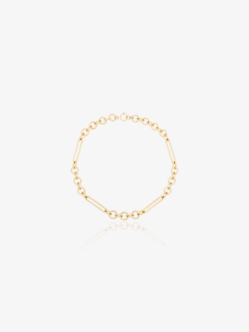 18k Yellow Gold Oversized Mixed Clip Chain Necklace