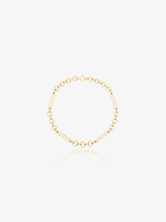 18k Yellow Gold Oversized Mixed Clip Chain Necklace
