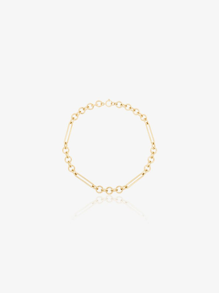 18k Yellow Gold Oversized Mixed Clip Chain Necklace