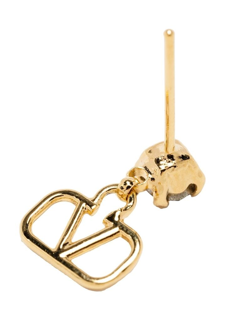 Gold-tone Vlogo Signature Crystal Drop Earrings