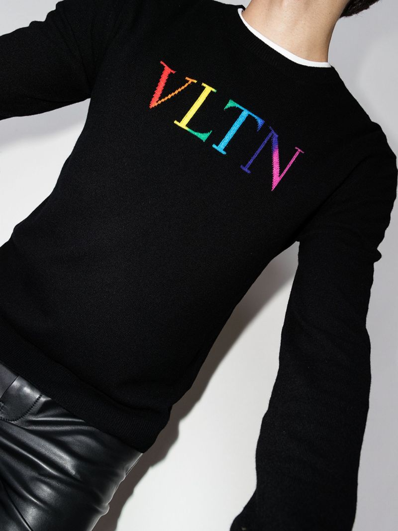 Vltn Logo Intarsia Sweater