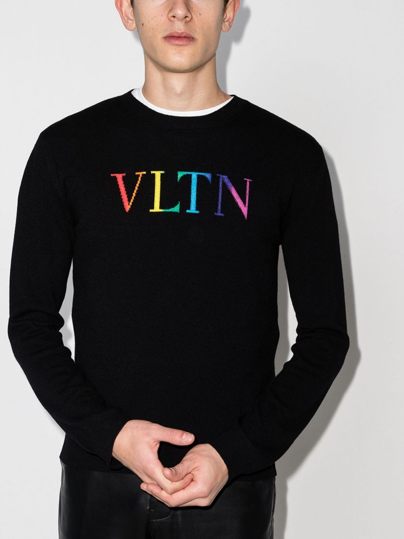 Vltn Logo Intarsia Sweater