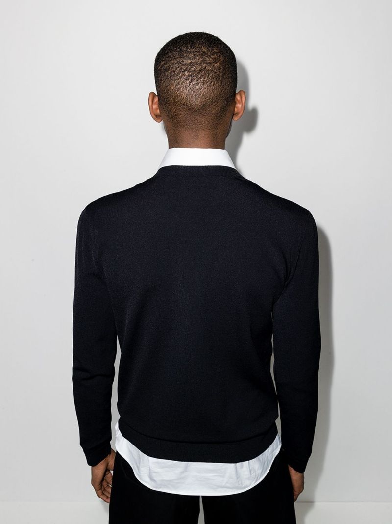 Vltn Logo Intarsia Knit Sweater