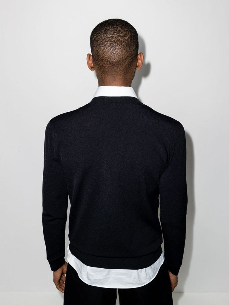 Vltn Logo Intarsia Knit Sweater