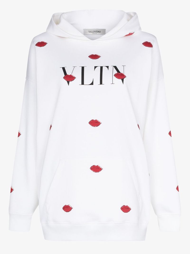 Vltn Lips Print Hoodie