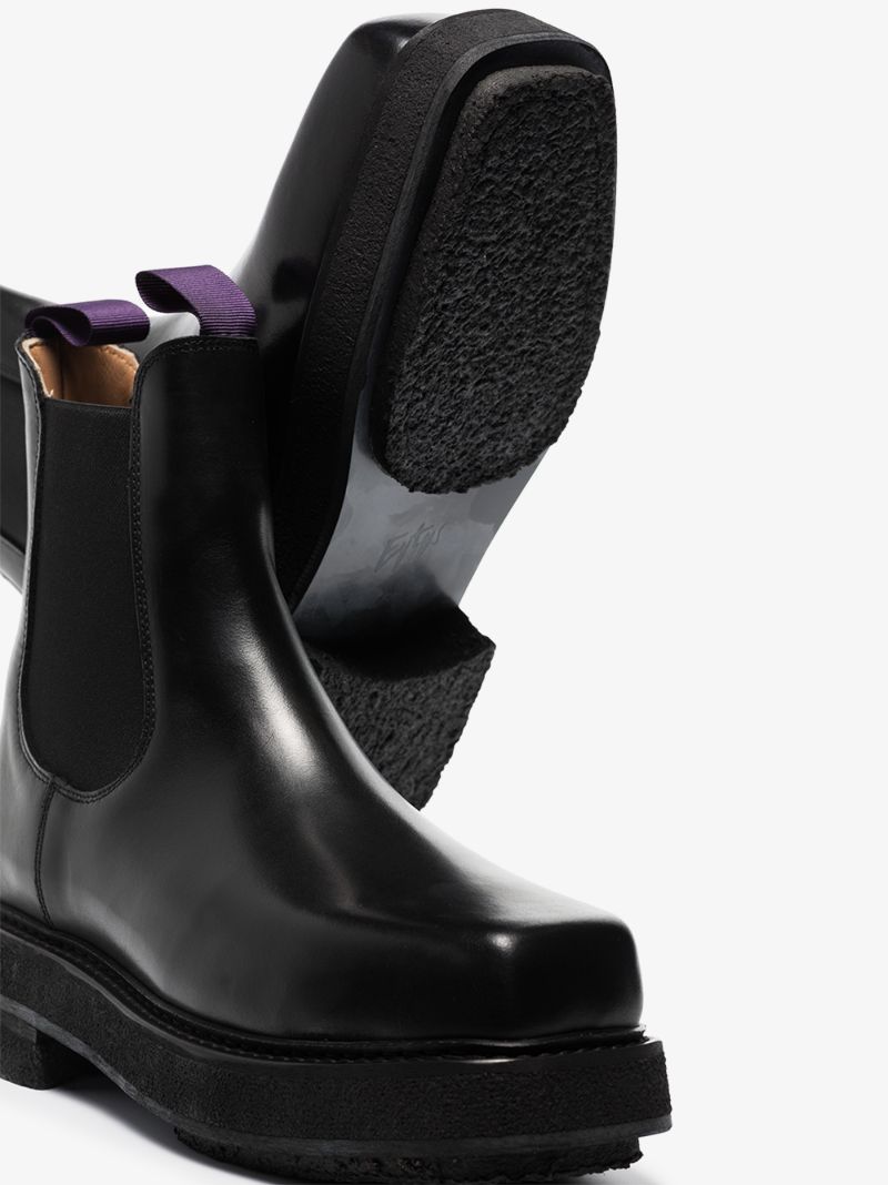 Black Ortega Leather Chelsea Boots
