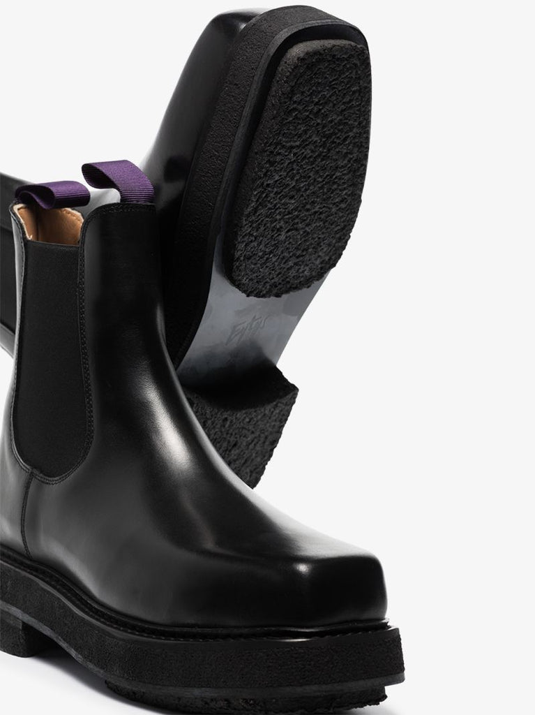 Black Ortega Leather Chelsea Boots