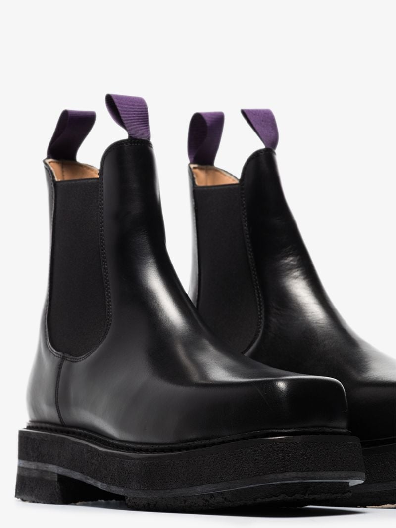 Black Ortega Leather Chelsea Boots