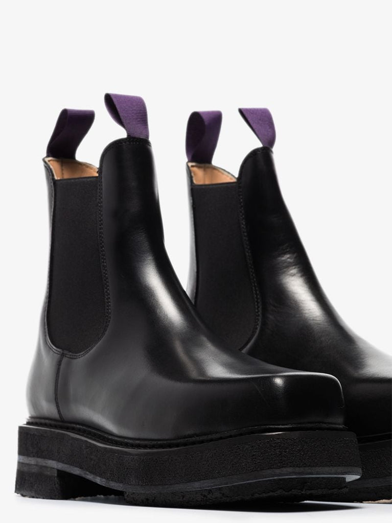 Black Ortega Leather Chelsea Boots