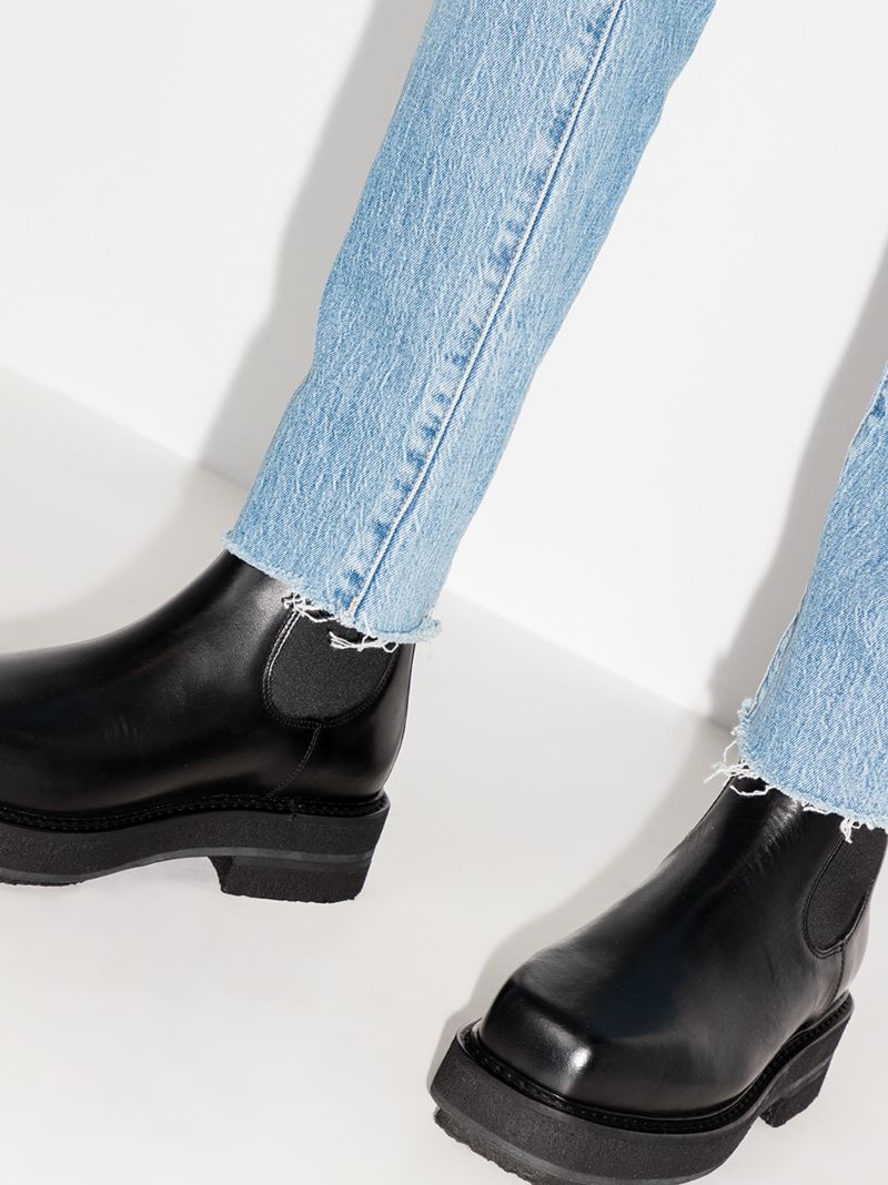 Black Ortega Leather Chelsea Boots