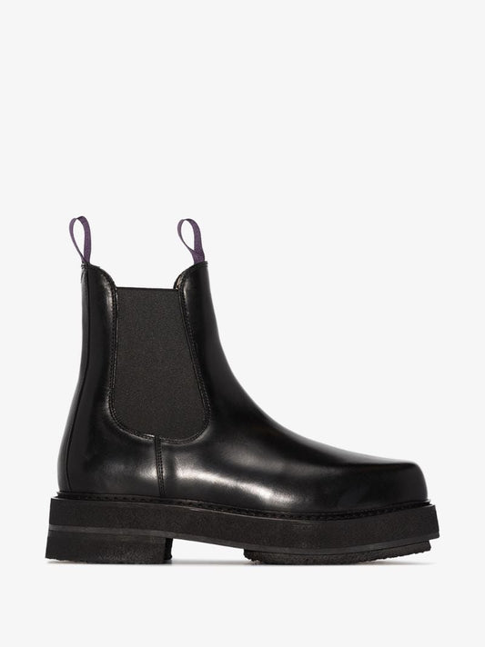 Black Ortega Leather Chelsea Boots