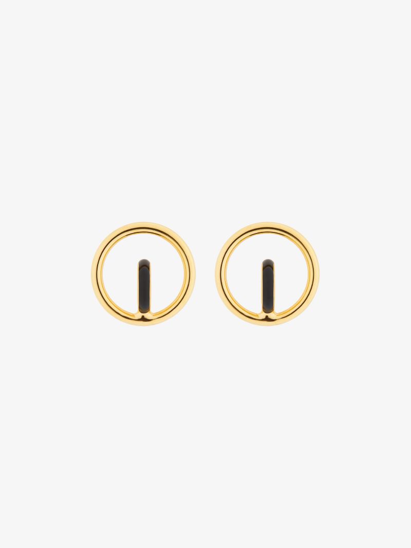 Gold Vermeil Saturn Blow Hoop Earrings