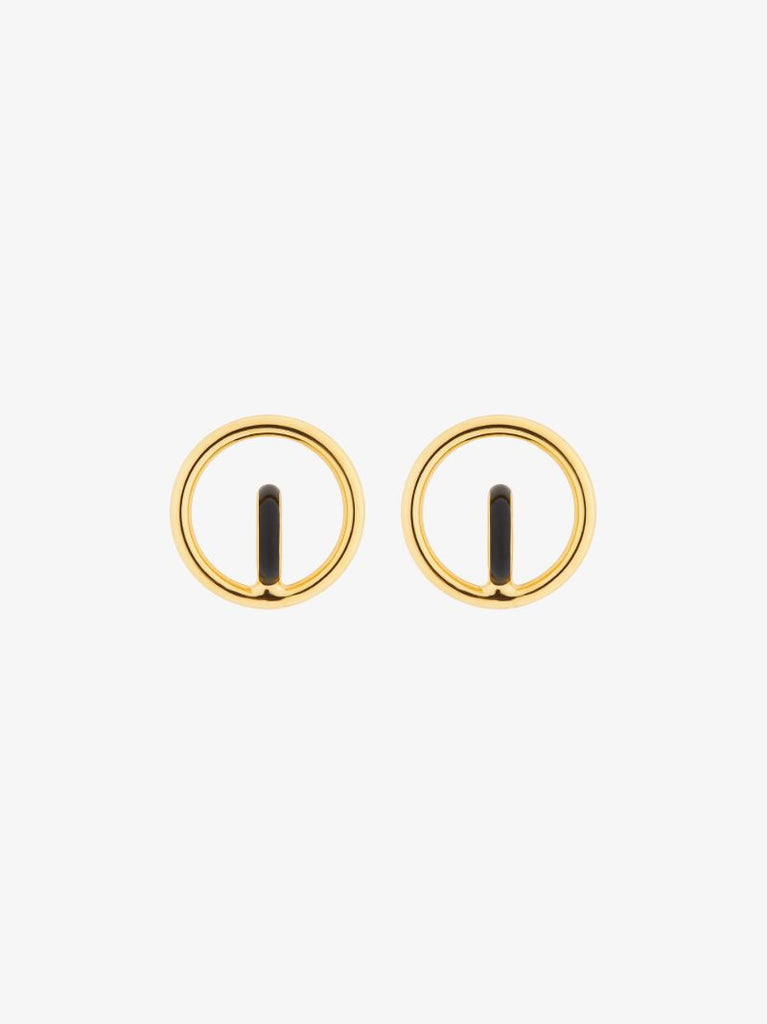 Gold Vermeil Saturn Blow Hoop Earrings