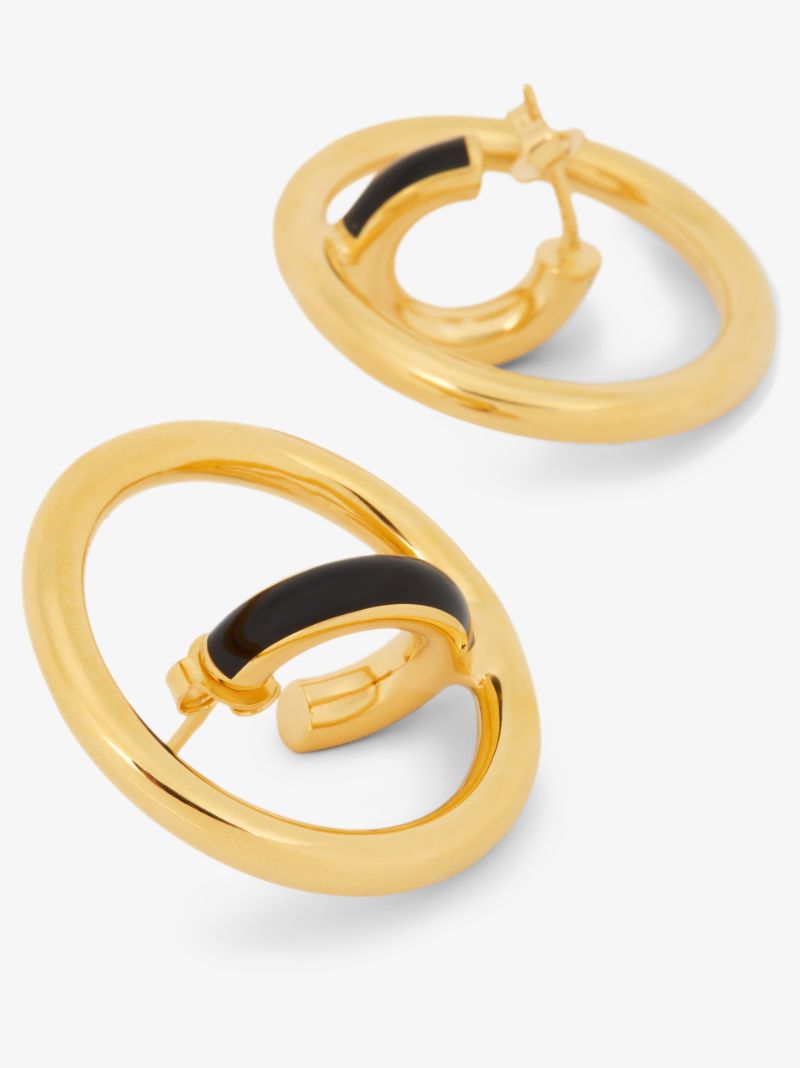 Gold Vermeil Saturn Blow Hoop Earrings