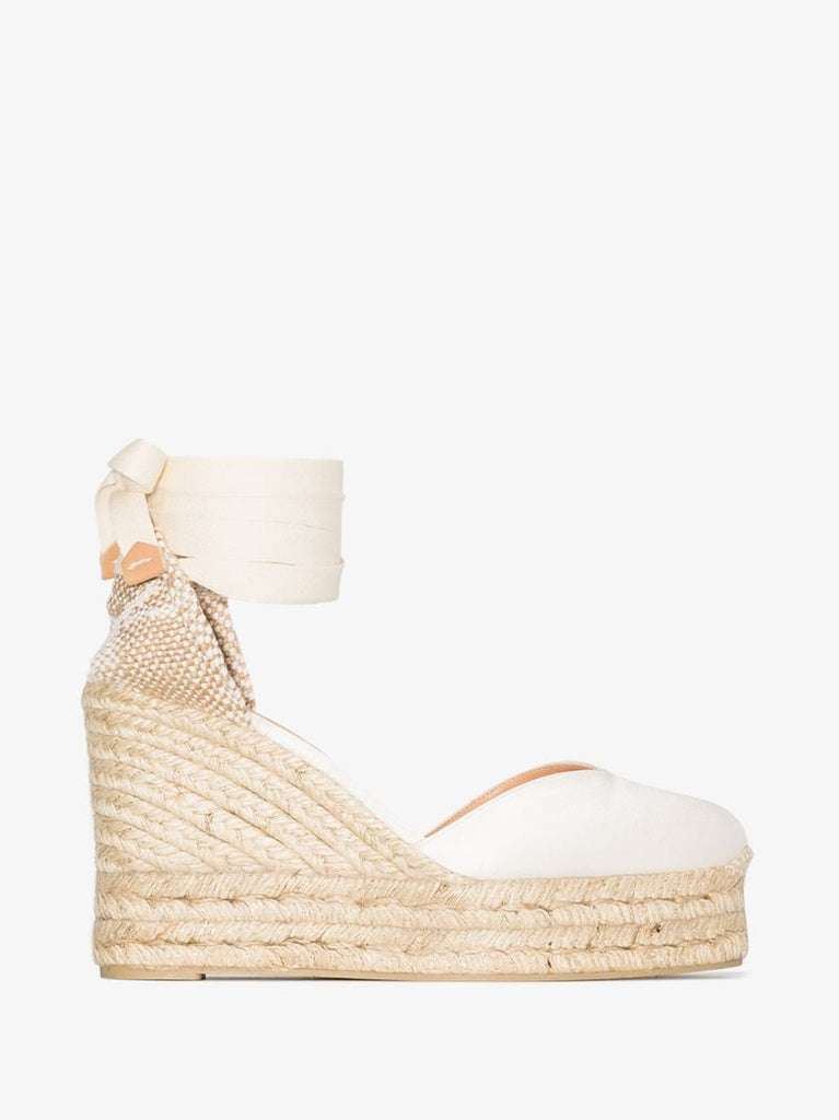 White Chiara 80 Wedge Espadrilles